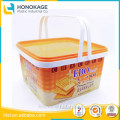 3L High Quality Plastic Cracker Container with Lid And Two Handles, Plastic Cookie Containers with Cover And Two Handles